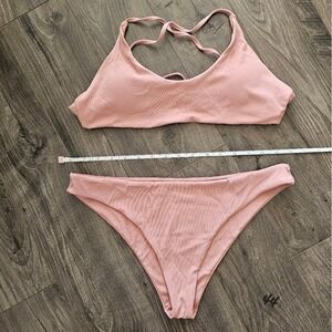 sz L Pink Cross Back Bikini Feminine Spring Break Easter Vacation Beach Pool
